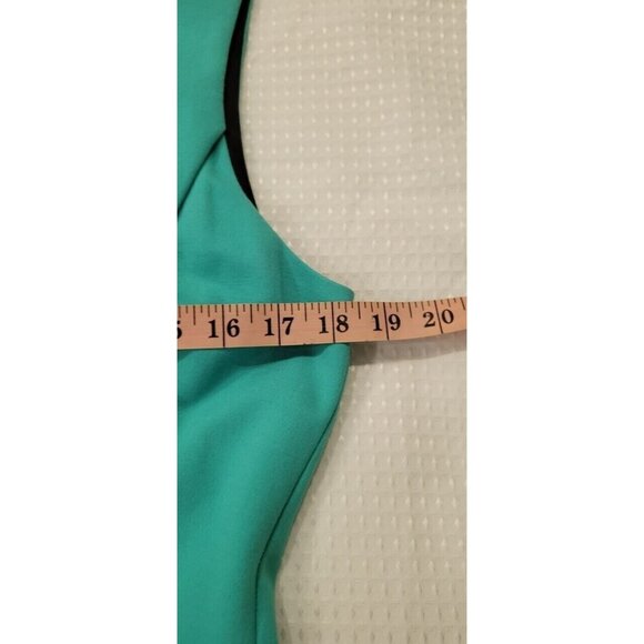 Kobi Halperin Asymmetric Draped Waist Sheath Dress Teal Aqua Women’s Size 10 - Picture 11 of 14